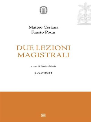 cover image of Due lezioni magistrali